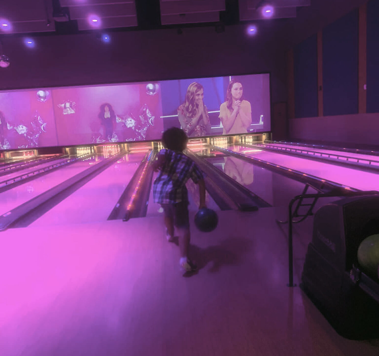 The bowling alley was big hit with Nathaniel.